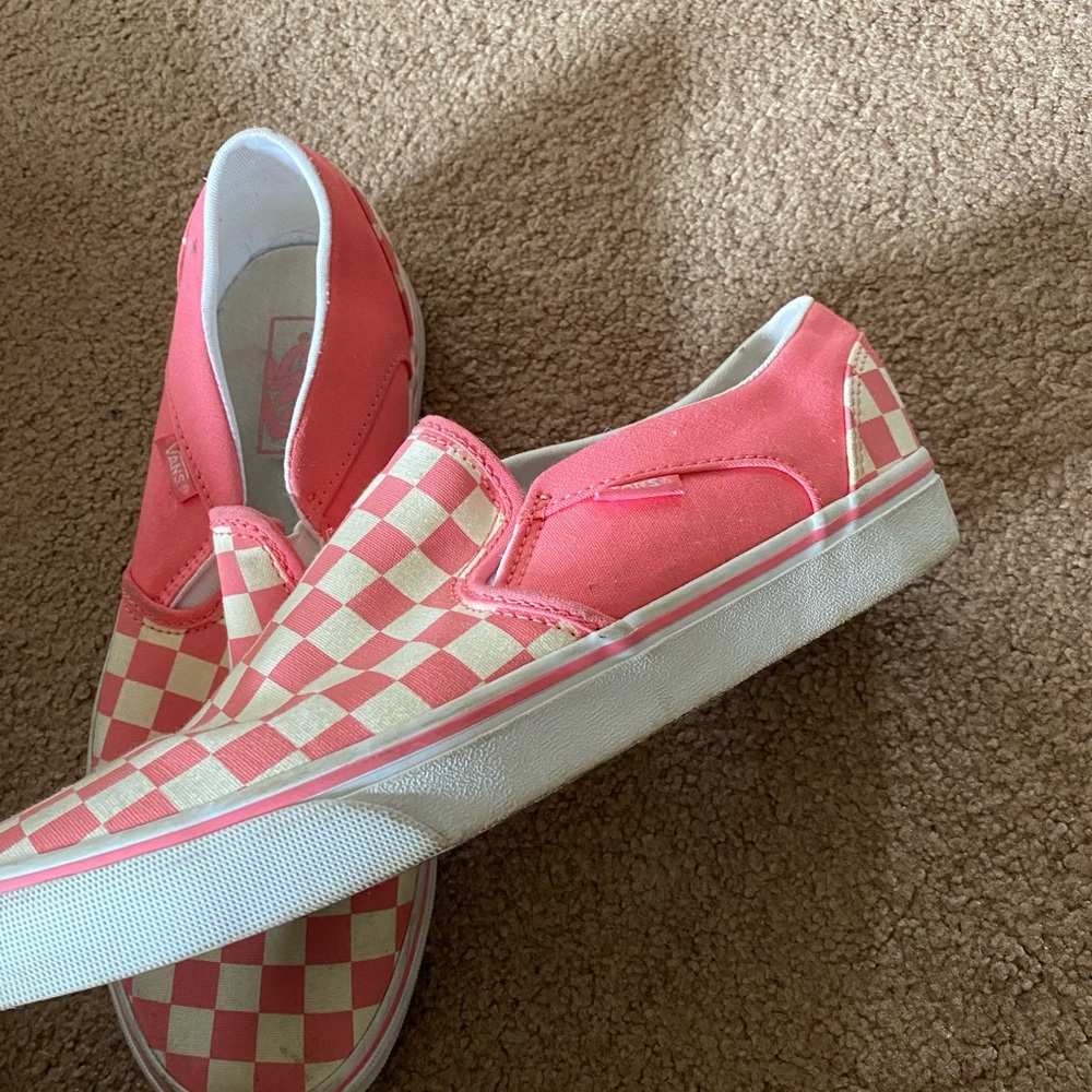Pink checkered vans